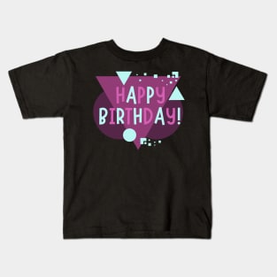 Happy Birthday in abstract print Kids T-Shirt